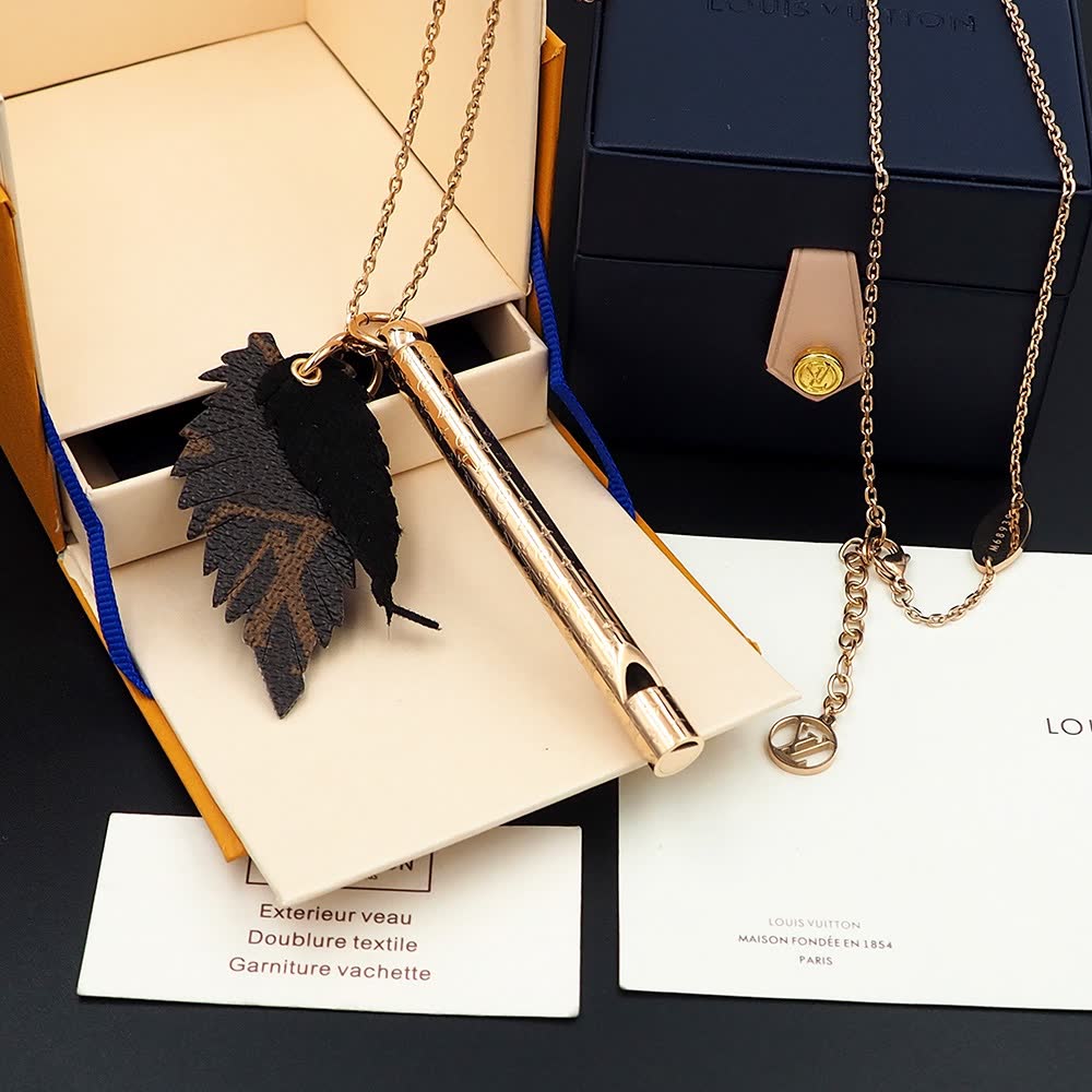 Louis Vuitton Whistle Leaf Pendant Necklace